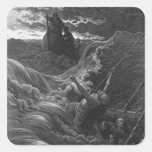 Szene aus "Das Regime des alten Mariners" Quadratischer Aufkleber (Vorderseite)