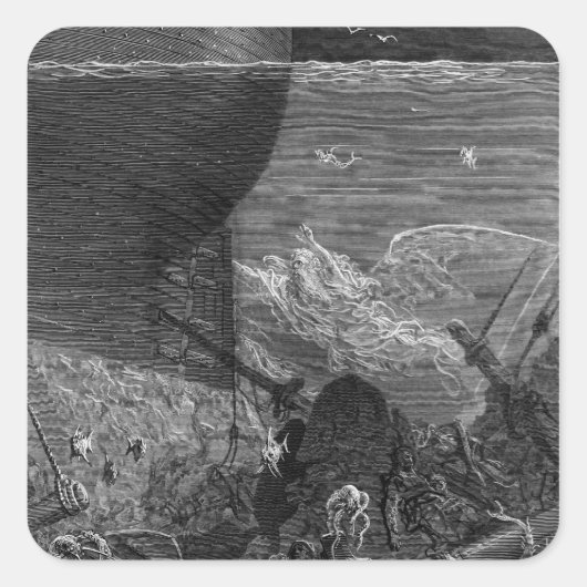 Szene aus "Das Regime des alten Mariners" Quadratischer Aufkleber (Vorderseite)