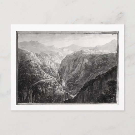 Szene aus dem Gasthaus an der Teufelsbrücke mit de Postkarte (Vorderseite)