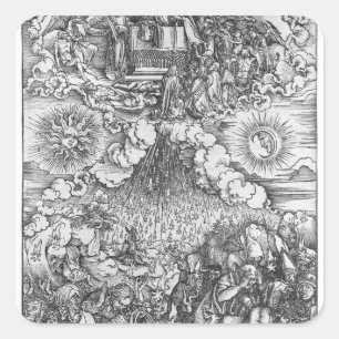 Szene aus der Apokalypse Quadratischer Aufkleber