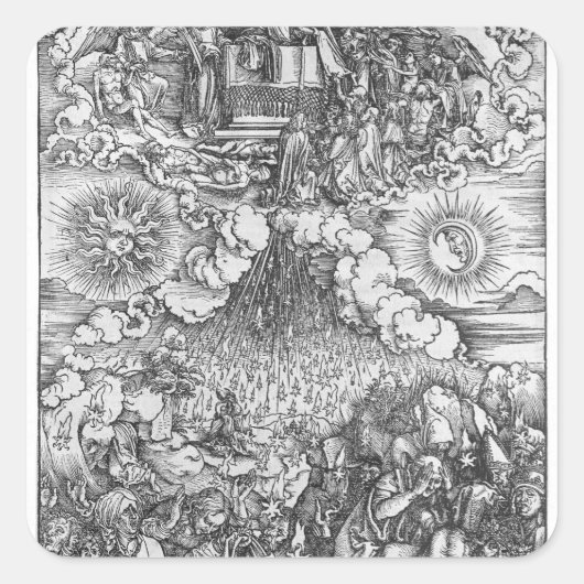 Szene aus der Apokalypse Quadratischer Aufkleber (Vorderseite)
