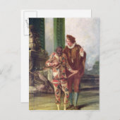 Szene aus der Commedia dell'Arte Postkarte (Vorne/Hinten)