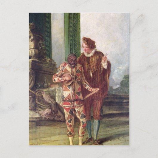 Szene aus der Commedia dell'Arte Postkarte (Vorderseite)