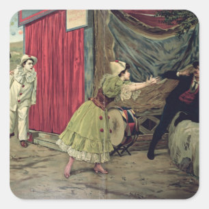 Szene aus der Oper "Pagliacci" Quadratischer Aufkleber