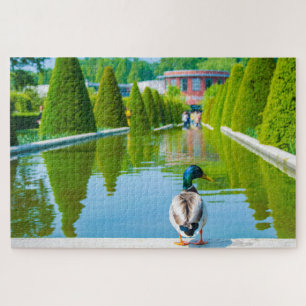 Szene aus Keukenhof Park mit Ente, Niederlande Puzzle