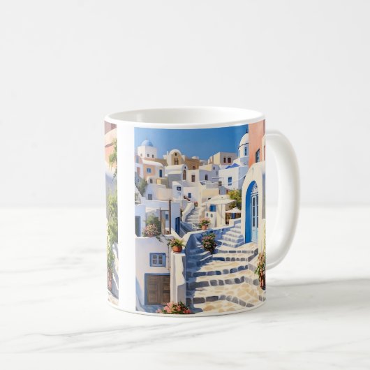Szene aus Santorini Griechenland Kaffeetasse (VorderseiteRechts)