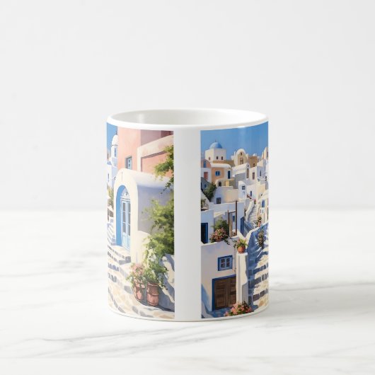 Szene aus Santorini Griechenland Kaffeetasse (Mittel)