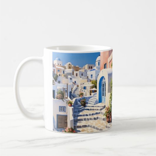 Szene aus Santorini Griechenland Kaffeetasse (Links)
