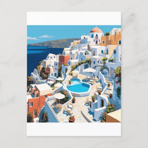 Szene aus Santorini Griechenland Postkarte