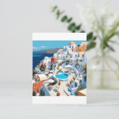 Szene aus Santorini Griechenland Postkarte (Stehend Vorderseite)