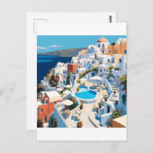 Szene aus Santorini Griechenland Postkarte (Vorne/Hinten)
