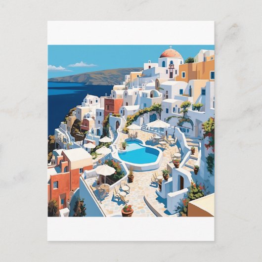 Szene aus Santorini Griechenland Postkarte (Vorderseite)