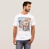 Szene aus Santorini Griechenland T-Shirt (Vorne ganz)