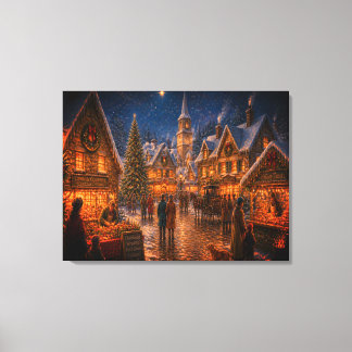Szene der alten Weihnachtstage von einst Leinwanddruck
