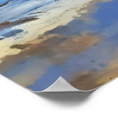 Szene der Fischer am Ostseestrand mit Fi Poster (Ecke)