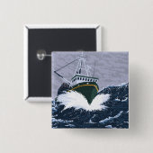 Szene der Fischerboote - Curry, Alaska Button (Vorne & Hinten)