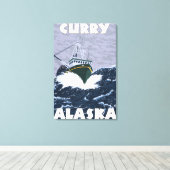 Szene der Fischerboote - Curry, Alaska Leinwanddruck (Insitu (Holzboden))