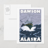 Szene der Fischerboote - Dawson, Alaska Postkarte (Vorne/Hinten)