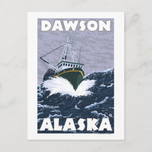 Szene der Fischerboote - Dawson, Alaska Postkarte