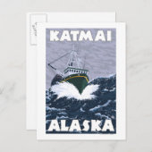 Szene der Fischerboote - Katmai, Alaska Postkarte (Vorne/Hinten)