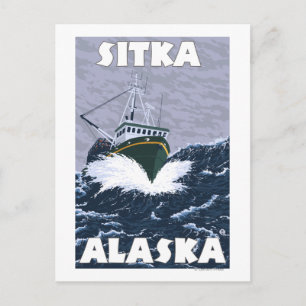 Szene der Fischerboote - Sitka, Alaska Postkarte