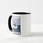 Szene der Fischerboote - Skagway, Alaska Tasse (Vorderseite Links)