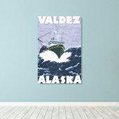 Szene der Fischerboote - Valdez, Alaska Leinwanddruck (Insitu (Holzboden))
