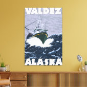 Szene der Fischerboote - Valdez, Alaska Leinwanddruck (Insitu (Wohnzimmer))