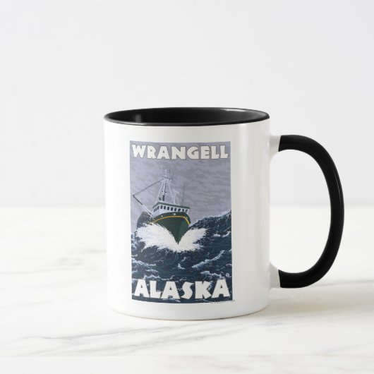 Szene der Fischerboote - Wrangell, Alaska Tasse (Rechts)