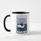 Szene der Fischerboote - Yukon, Alaska Tasse (Links)