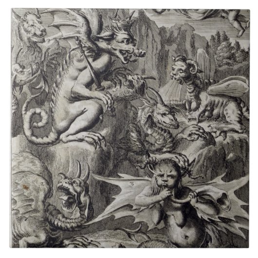 Szene der Hölle, Illustration dem Teil 3 Cha von Fliese (Vorderseite)