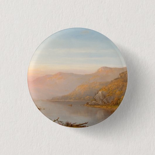 Szene des Berges River (Herbst des Hudson) Button (Vorderseite)