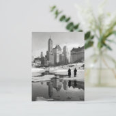 Szene im Central Park im Winter, 1933 Postkarte (Stehend Vorderseite)