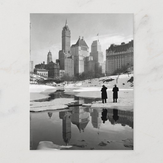 Szene im Central Park im Winter, 1933 Postkarte (Vorderseite)