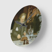 Szene im Restaurant La Tour d'Argent Runde Wanduhr (Winkel)