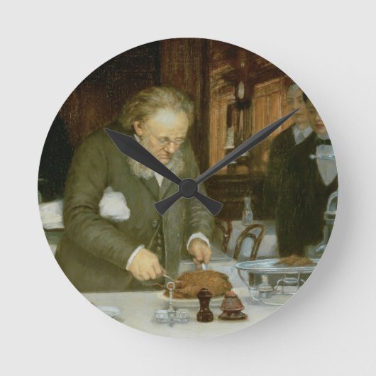 Szene im Restaurant La Tour d'Argent Runde Wanduhr (Vorderseite)