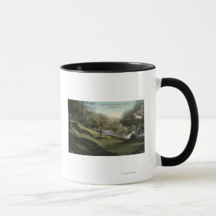 Szene in Busch versunkenen Gärten Tasse