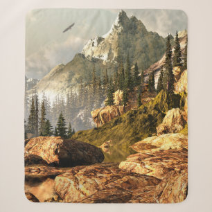 Szene in den Rocky Mountains, in der ein Weißkopfs Sherpadecke