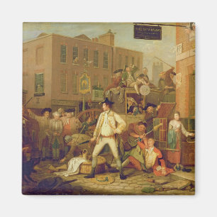 Szene in einer London-Straße, 1770 (Öl auf Magnet