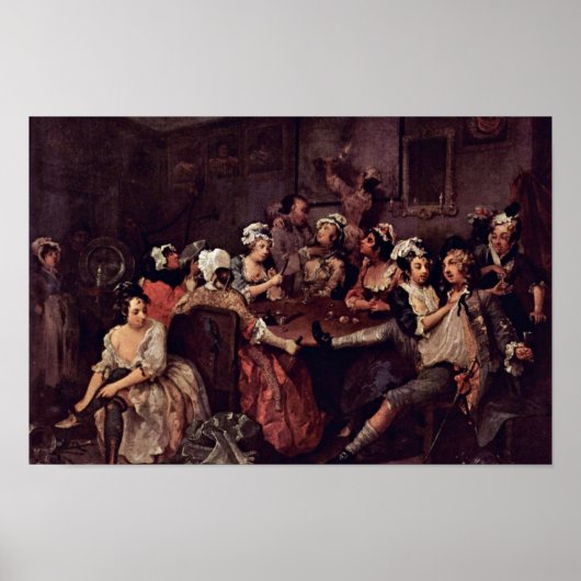 Szene in einer Taverne " von Hogarth William Poster (Vorne)