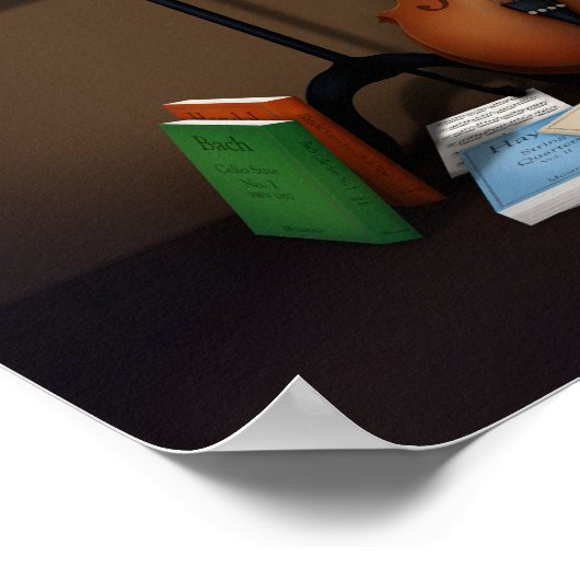 Szene mit Cello & Music Stand Poster (Ecke)