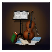 Szene mit Cello & Music Stand Poster (Vorderseite)