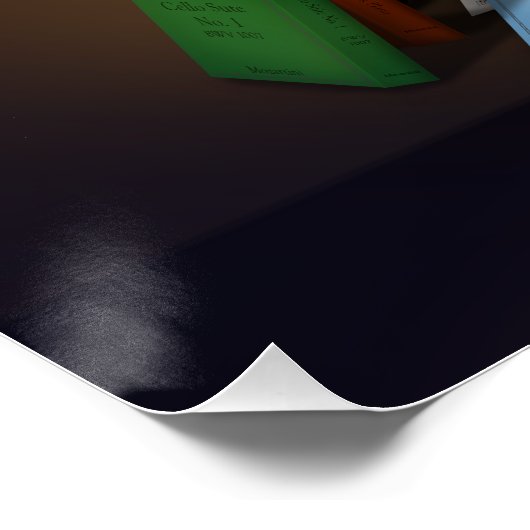 Szene mit Cello & Music Stand Poster (Ecke)