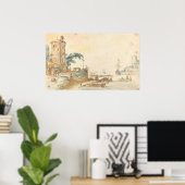 Szene mit Tower - Hendrick Avercamp Kunstposter Poster (Heimbüro)