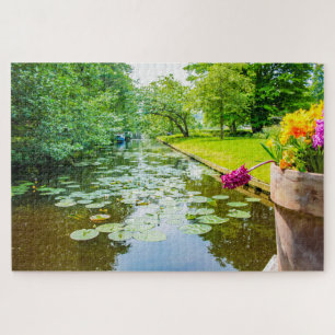 Szene mit Wasser und Wasserlilien, Niederlande Puzzle