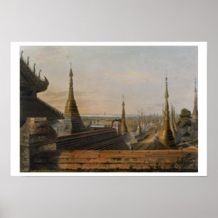 Szene nach der Oststraße von Rangun, das T schaut Poster