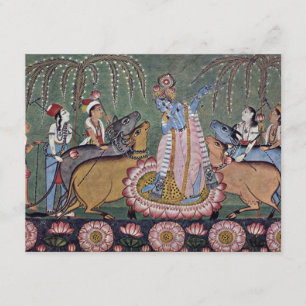 Szene Râgmâlâ-Serie: Krishna mit seiner Flöte von Einladung