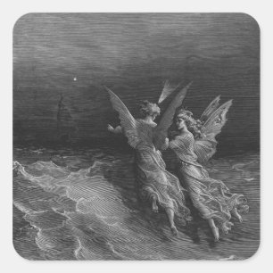 Szene "vom Raureif des alten Seemannes" 2 Quadratischer Aufkleber