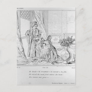 Szene von der Brücke von Abydos von Lord Byron Postkarte