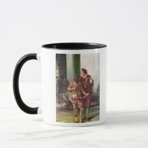 Szene von der Commedia dell'Arte Tasse